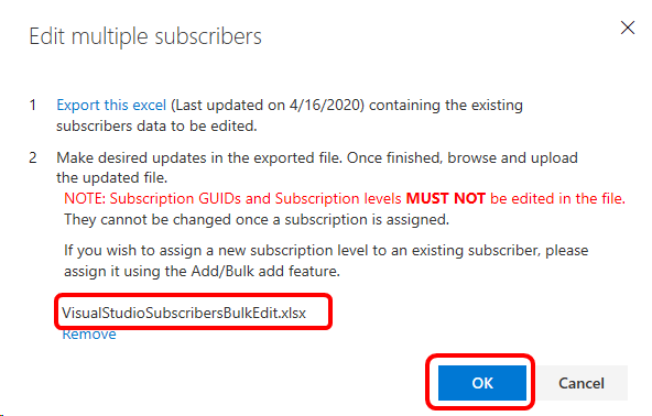 Licenc szerkesztése – Tömeges szerkesztés fájlfeltöltéssel