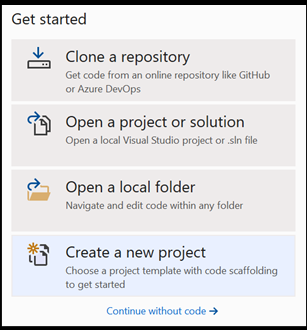 Új Visual Studio-projekt létrehozása