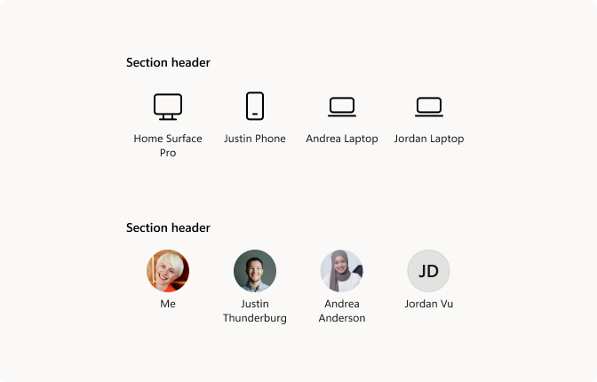 An example of horizontal lists.