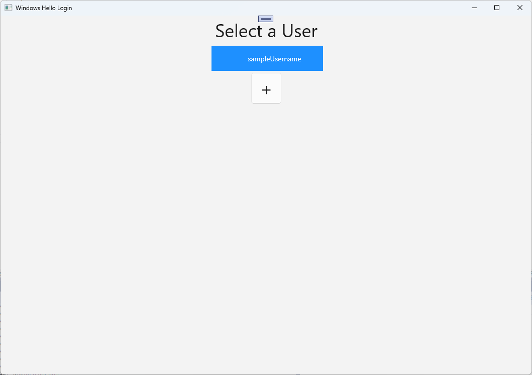 A Windows Hello felhasználói lista képernyőképe