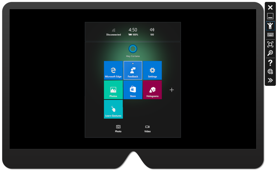 HoloLens Emulator főablak