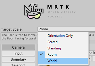 MRTK-beállítások ablak