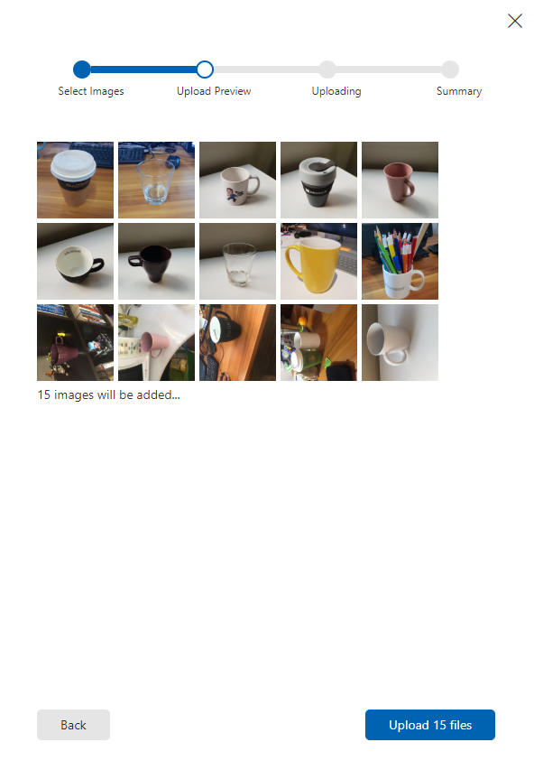 Képernyőkép a feltölthető képekről.