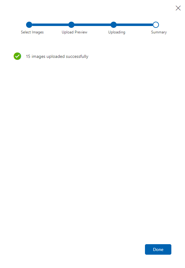 Képernyőkép a feltöltött képek állapotáról.