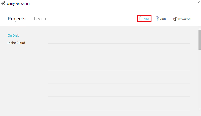 Az Új gombot kiemelő képernyőkép.