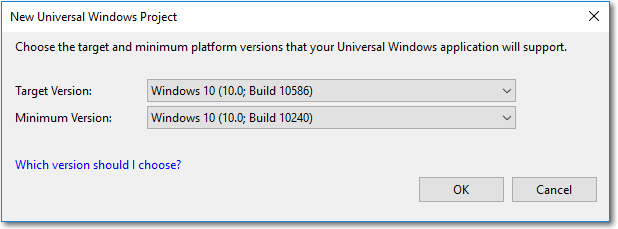 Állítsa be a célt SDK a Visual Studio-ban
