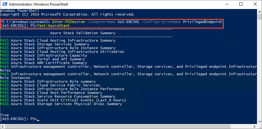 Uji Azure Stack - Penginstalan berhasil