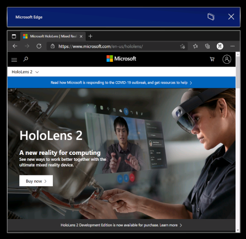 cuplikan layar Microsoft Edge Baru.