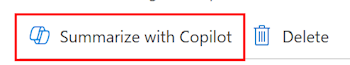 Screenshot that shows how to select the Summarize with Copilot feature in a policy in Microsoft Intune and Intune admin center.