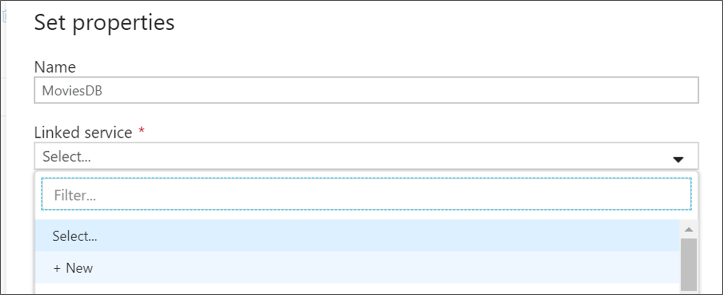 Cuplikan layar yang memperlihatkan menu dropdown layanan yang ditautkan.