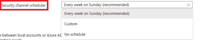 Cuplikan layar portal Azure memperlihatkan opsi penjadwal saluran keamanan di tab Dasar-dasar halaman pembuatan kluster AKS.
