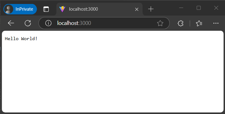 Cuplikan layar browser dengan pesan.