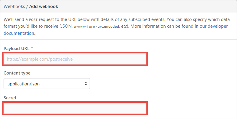 Cuplikan layar yang memperlihatkan cara menambahkan webhook untuk fungsi Anda.