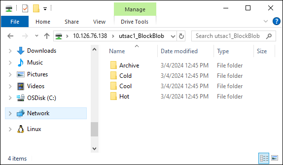 Berbagi yang ditampilkan di File Explorer