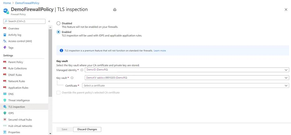 Diagram gambaran umum Azure Firewall Premium