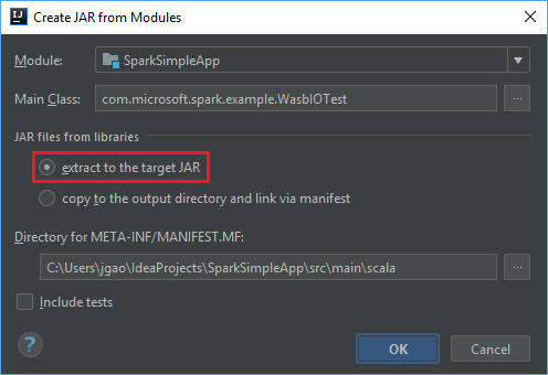Struktur proyek IntelliJ IDEA dari file JAR modul.