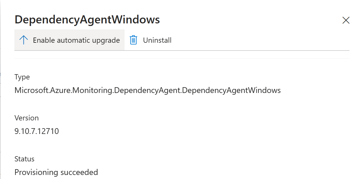 Cuplikan layar yang memperlihatkan Aktifkan peningkatan otomatis di portal Azure.