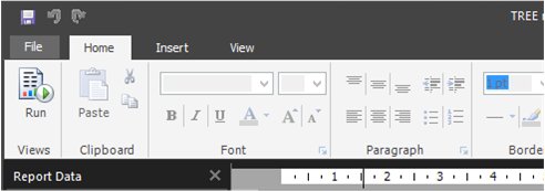 Cuplikan layar antarmuka Report Builder baru.