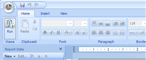 Cuplikan layar antarmuka Report Builder sebelumnya.