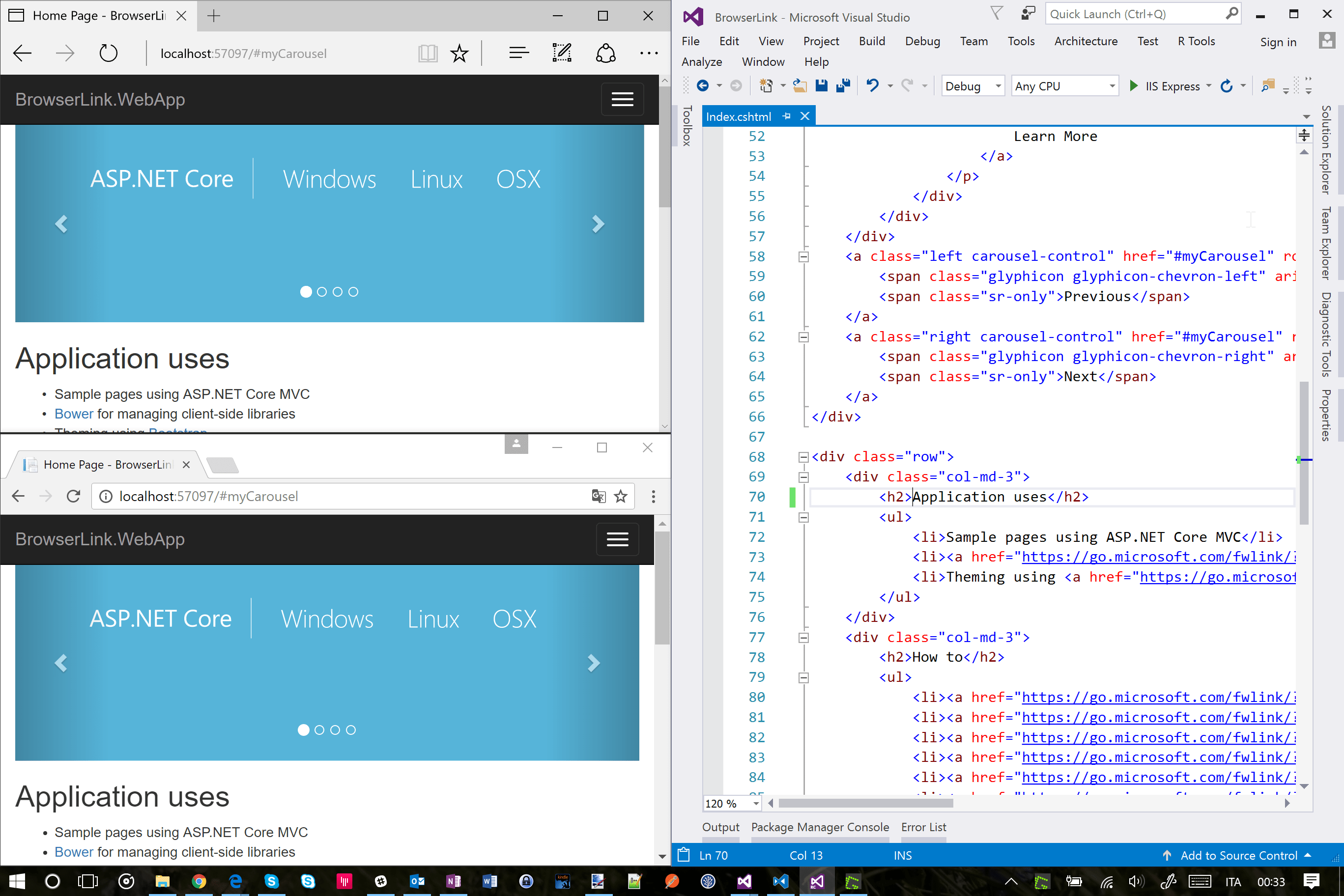 Sinkronkan dengan dua contoh browser