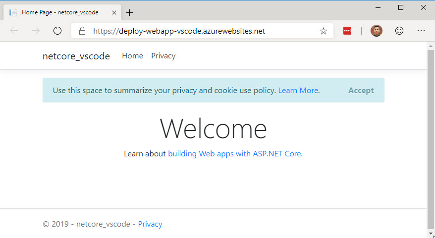 Aplikasi Web Baru berhasil disebarkan