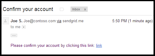 Gambar email yang diterima