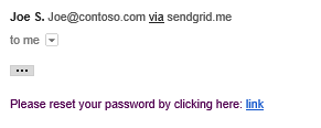 menampilkan email pengaturan ulang kata sandi