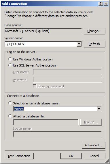 Dialog Tambahkan Koneksi