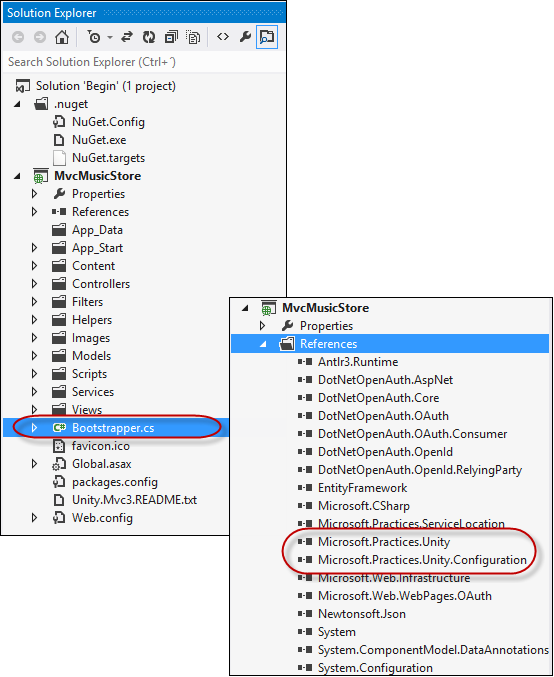 Paket Unity.Mvc3 terinstal