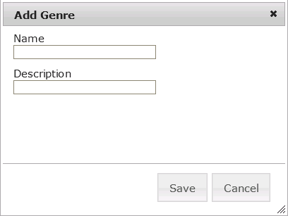 Gambar dialog pop-up tambahkan genre