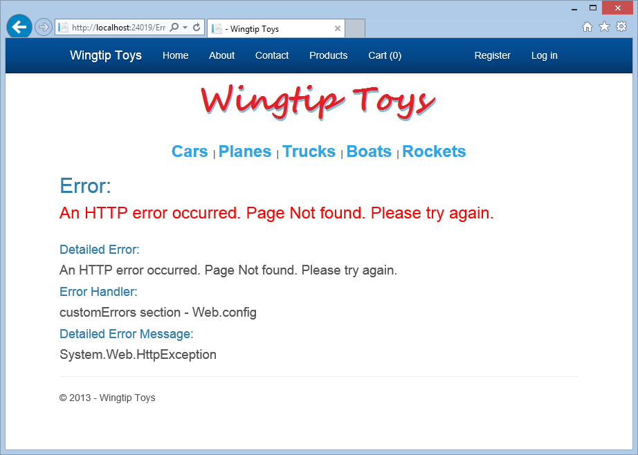 Penanganan Kesalahan ASP.NET - Kesalahan Halaman Tidak Ditemukan