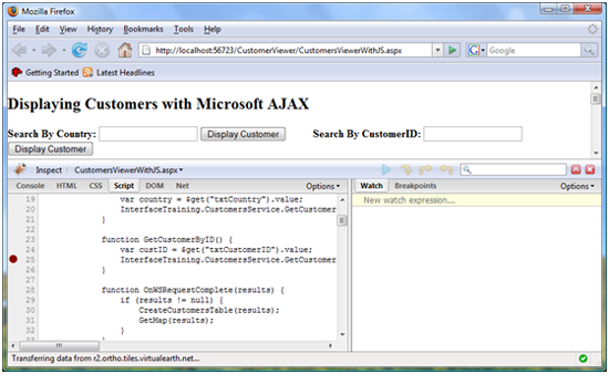 Menangani titik henti di Firebug.