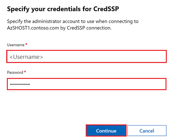 Permintaan akun admin CredSSP