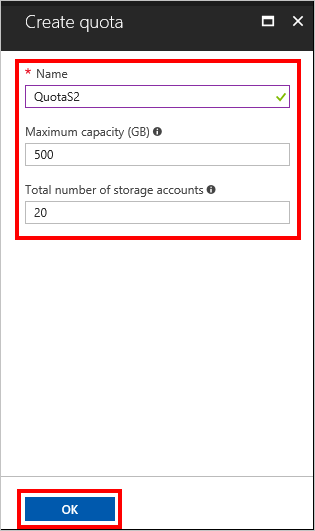 Cuplikan layar yang menunjukkan cara membuat kuota baru untuk paket baru di Azure Stack Hub.