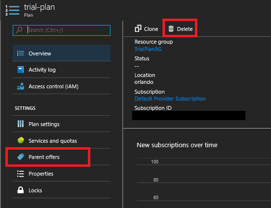 Menghapus paket di portal administrator Azure Stack Hub