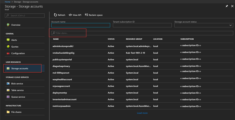 Akun penyimpanan Azure Stack Hub