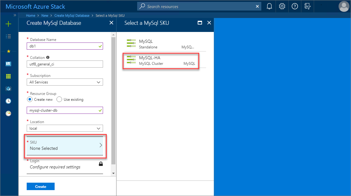 Pilih SKU di portal pengguna Azure Stack Hub