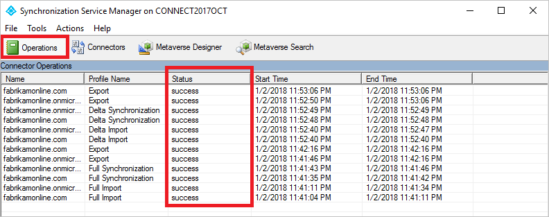 Cuplikan layar Synchronization Service Manager