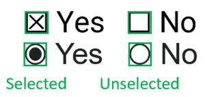 Cuplikan layar yang memperlihatkan tanda pilihan yang terdeteksi.