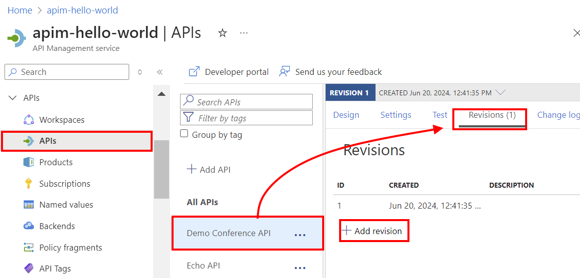 Menambahkan revisi API