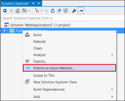 Terbitkan sebagai Azure WebJob