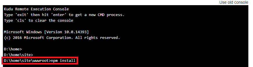 Kudu menjalankan npm install