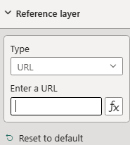 Cuplikan layar memperlihatkan bagian lapisan referensi saat menggunakan kontrol input 'Masukkan URL'.