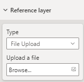 Cuplikan layar memperlihatkan bagian lapisan referensi saat mengunggah kontrol file.