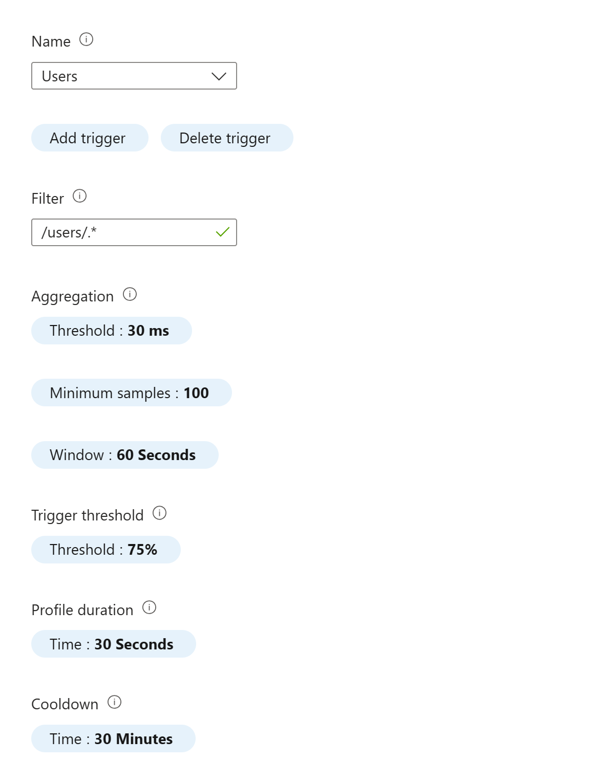 Screenshot of request trigger sample