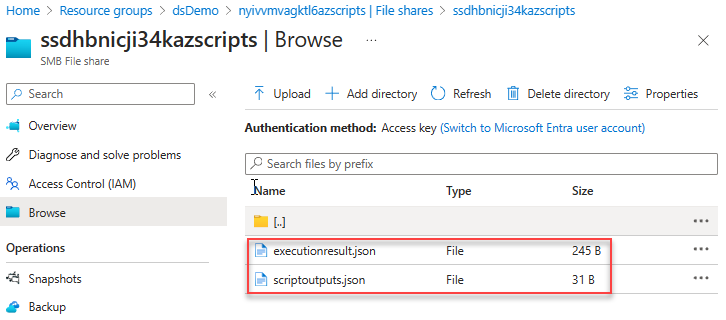 Cuplikan layar konten folder output skrip penyebaran.