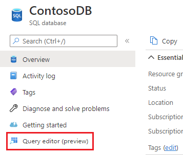 Cuplikan layar yang memperlihatkan pemilihan editor kueri.