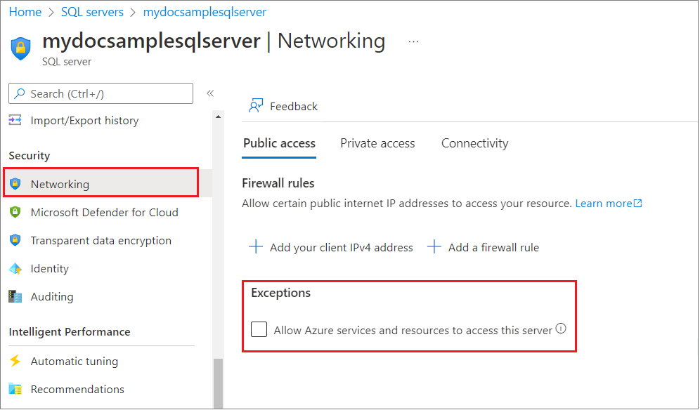 Cuplikan layar kelola firewall server