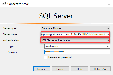 SQL Server Management Studio tersambung