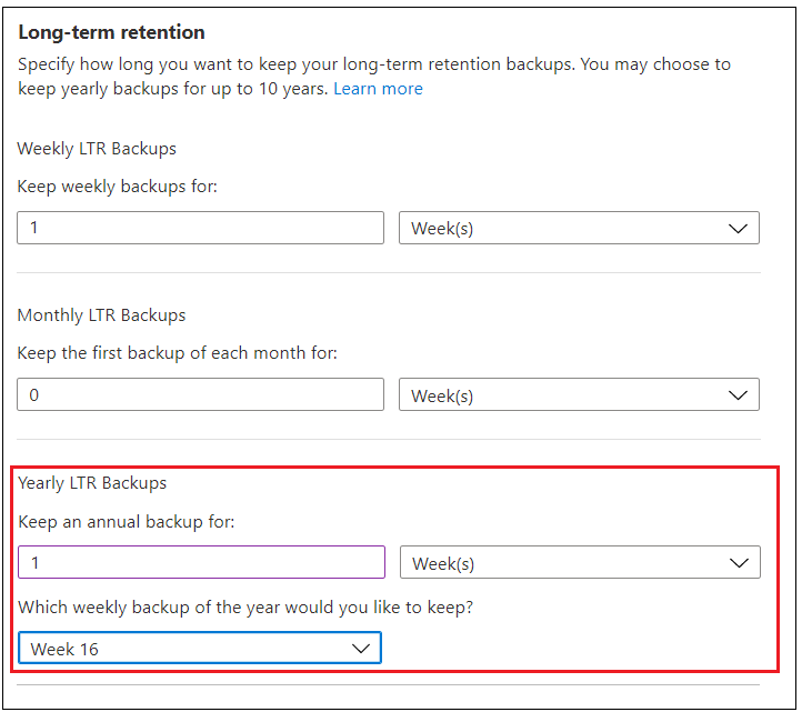 Cuplikan layar dari portal Azure memperlihatkan cara Mengonfigurasi kebijakan.